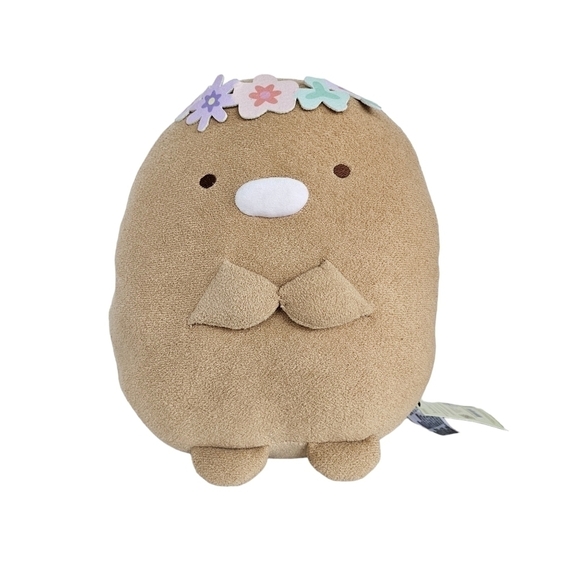 Sumikko Gurashi Tonkatsu Flower Crown 12" Plush by San-X - Picture 1 of 8